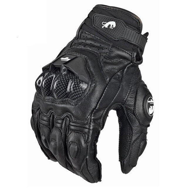 Men's Motorcycle Leather Gloves (Black)
