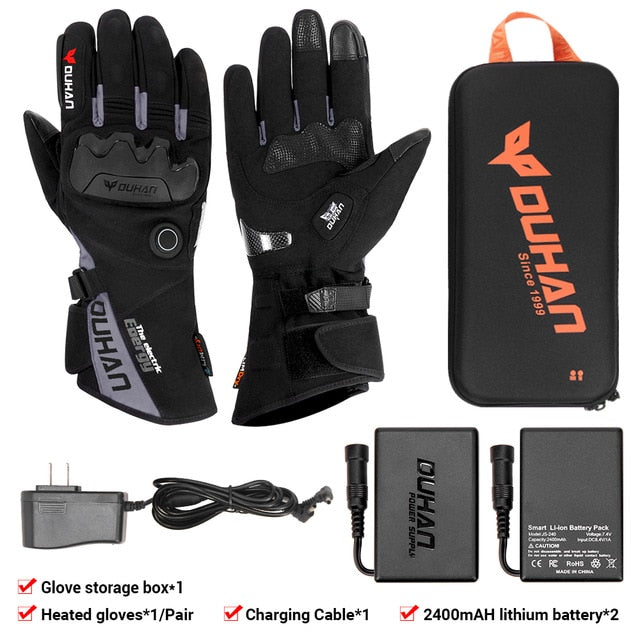 NEW Unisex Premium Motorcycle Heated Gloves With Storage box