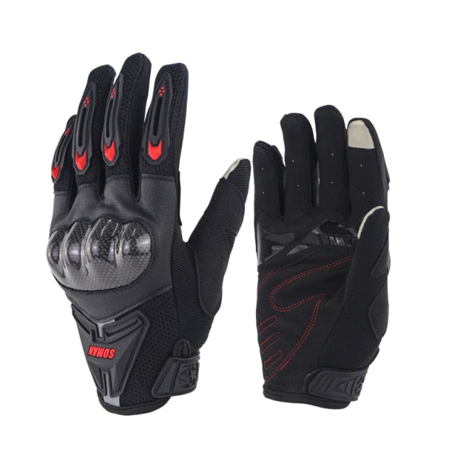 Men's Perforated Gloves with Carbon Fiber knuckle guards