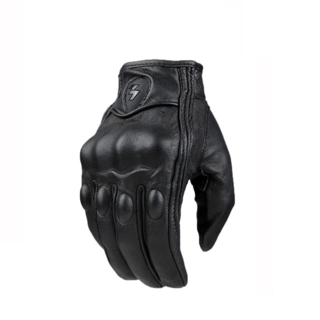 Men's Retro Motorcycle Leather Gloves Non-Perforated